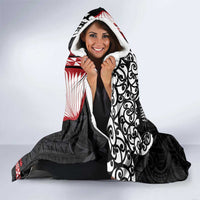 Tonga and New Zealand ANZAC Day Hooded Blanket Gallipoli Lest We Forget Ngatu Art Tribal and Maori Tattoo with Fern LT03