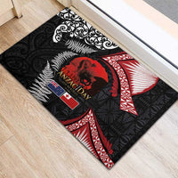 Tonga and New Zealand ANZAC Day Rubber Doormat Gallipoli Lest We Forget Ngatu Art Tribal and Maori Tattoo with Fern LT03 - Polynesian Pride