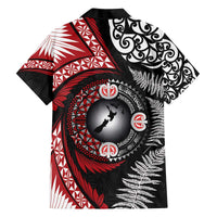 Tonga and New Zealand Together Family Matching Off The Shoulder Long Sleeve Dress and Hawaiian Shirt Ngatu Art Tribal Maori Tattoo and Silver Fern LT03 - Polynesian Pride