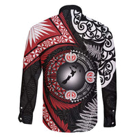 Tonga and New Zealand Together Family Matching Puletasi and Hawaiian Shirt Ngatu Art Tribal Maori Tattoo and Silver Fern LT03 - Polynesian Pride