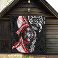 Tonga and New Zealand Together Quilt Ngatu Art Tribal Maori Tattoo and Silver Fern LT03 - Polynesian Pride