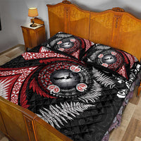 Tonga and New Zealand Together Quilt Bed Set Ngatu Art Tribal Maori Tattoo and Silver Fern