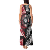 Tonga and New Zealand Together Tank Maxi Dress Ngatu Art Tribal Maori Tattoo and Silver Fern LT03 - Polynesian Pride