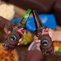 Tonga and Australia Together 4 in 1 Can Cooler Tumbler Ngatu Art Tribal-Aboriginal Tattoo Pattern