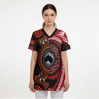 Tonga and Australia Together Scrub Top Ngatu Art Tribal Aboriginal Tattoo Pattern - Polynesian Pride