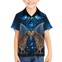 New Zealand Maori Matariki Hawaiian Shirt Hongi Kiwi Bird and Silver Fern LT03 - Polynesian Pride
