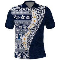 Hawaii Plumeria Tribal Vintage Polo Shirt Special Blue