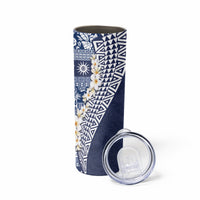 Hawaii Plumeria Tribal Vintage Skinny Tumbler Special Blue