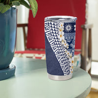 Hawaii Plumeria Tribal Vintage Tumbler Cup Special Blue