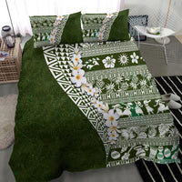 Hawaii Plumeria Tribal Vintage Bedding Set Special Green