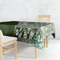Hawaii Plumeria Tribal Vintage Tablecloth Special Green