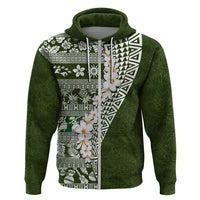 Hawaii Plumeria Tribal Vintage Zip Hoodie Special Green