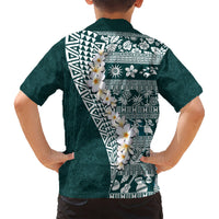 Hawaii Plumeria Tribal Vintage Kid Hawaiian Shirt Special Turquoise