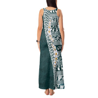 Hawaii Plumeria Tribal Vintage Tank Maxi Dress Special Turquoise LT03 - Polynesian Pride