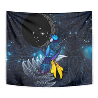 New Zealand Tui Bird Matariki Tapestry Galaxy Fern With Maori Pattern
