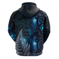 New Zealand Matariki Zip Hoodie The Tribal Maori Face and Silver Fern LT03 - Polynesian Pride