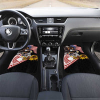 United States and American Samoa Together Car Mats Bald Eagle and Polynesian Traditional Culture with Plumeria