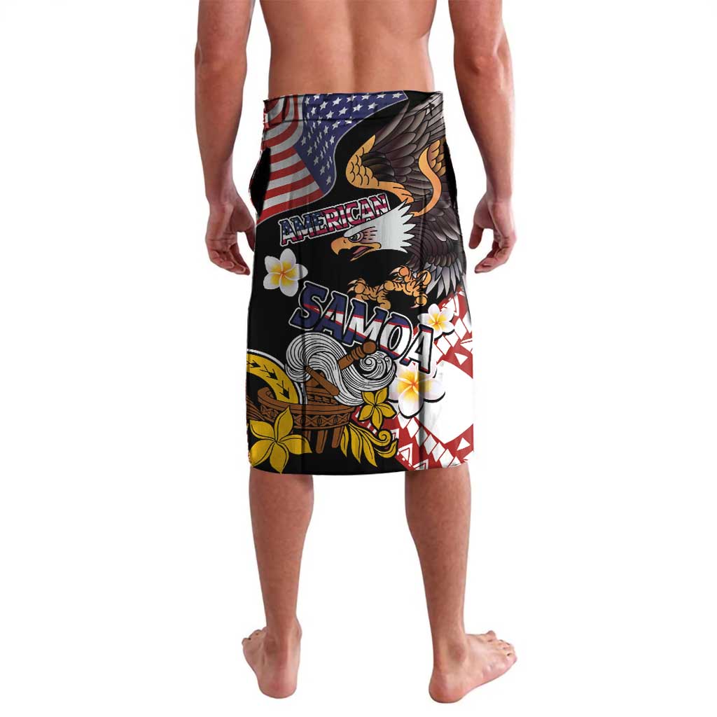 United States and American Samoa Together Lavalava Bald Eagle and Polynesian Traditional Culture with Plumeria LT03 - Polynesian Pride