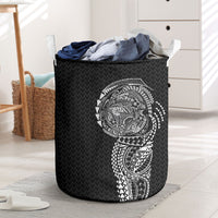 Hawaiian Traditional Tattoos Laundry Basket Kakau Tribal Tropical Plant Motif Black Color LT03 Black - Polynesian Pride