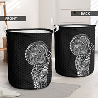Hawaiian Traditional Tattoos Laundry Basket Kakau Tribal Tropical Plant Motif Black Color LT03 - Polynesian Pride