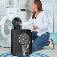 Hawaiian Traditional Tattoos Laundry Basket Kakau Tribal Tropical Plant Motif Black Color LT03 - Polynesian Pride