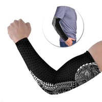 Hawaiian Traditional Tattoos Arm Sleeves Kakau Tribal Tropical Plant Motif Black Color LT03 Set of 2 Black - Polynesian Pride