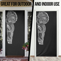 Hawaiian Traditional Tattoos Door Cover Kakau Tribal Tropical Plant Motif Black Color LT03 - Polynesian Pride