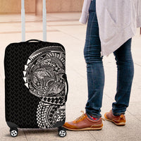 Hawaiian Traditional Tattoos Luggage Cover Kakau Tribal Tropical Plant Motif Black Color LT03 Black - Polynesian Pride