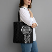 Hawaiian Traditional Tattoos Tote Bag Kakau Tribal Tropical Plant Motif Black Color LT03 - Polynesian Pride