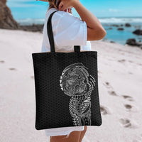 Hawaiian Traditional Tattoos Tote Bag Kakau Tribal Tropical Plant Motif Black Color LT03 - Polynesian Pride