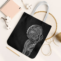 Hawaiian Traditional Tattoos Tote Bag Kakau Tribal Tropical Plant Motif Black Color LT03 White Strap One Size Black - Polynesian Pride