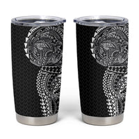 Hawaiian Traditional Tattoos Tumbler Cup Kakau Tribal Tropical Plant Motif Black Color LT03 Black - Polynesian Pride