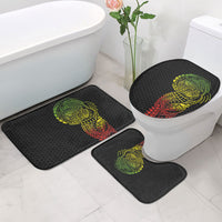 Hawaiian Traditional Tattoos Bathroom Set Kakau Tribal Tropical Plant Motif Kanaka Maoli Flag Color Inspired LT03 - Polynesian Pride