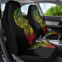 Hawaiian Traditional Tattoos Car Seat Cover Kakau Tribal Tropical Plant Motif Kanaka Maoli Flag Color Inspired LT03 - Polynesian Pride