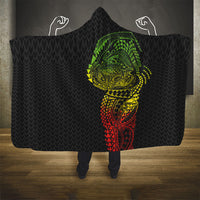 Hawaiian Traditional Tattoos Hooded Blanket Kakau Tribal Tropical Plant Motif Kanaka Maoli Flag Color Inspired LT03 - Polynesian Pride