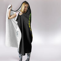 Hawaiian Traditional Tattoos Hooded Blanket Kakau Tribal Tropical Plant Motif Kanaka Maoli Flag Color Inspired LT03 - Polynesian Pride