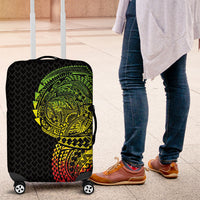 Hawaiian Traditional Tattoos Luggage Cover Kakau Tribal Tropical Plant Motif Kanaka Maoli Flag Color Inspired LT03 Multicolor - Polynesian Pride