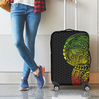 Hawaiian Traditional Tattoos Luggage Cover Kakau Tribal Tropical Plant Motif Kanaka Maoli Flag Color Inspired LT03 - Polynesian Pride