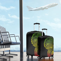 Hawaiian Traditional Tattoos Luggage Cover Kakau Tribal Tropical Plant Motif Kanaka Maoli Flag Color Inspired LT03 - Polynesian Pride