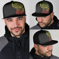 Hawaiian Traditional Tattoos Mesh Trucker Cap Kakau Tribal Tropical Plants Motif Kanaka Maoli Flag Color Inspired LT03 - Polynesian Pride
