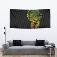 Hawaiian Traditional Tattoos Tapestry Kakau Tribal Tropical Plant Motif Kanaka Maoli Flag Color Inspired LT03 - Polynesian Pride