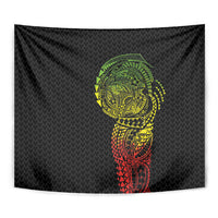 Hawaiian Traditional Tattoos Tapestry Kakau Tribal Tropical Plant Motif Kanaka Maoli Flag Color Inspired LT03 - Polynesian Pride