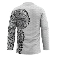 Hawaiian Traditional Tattoos Hockey Jersey Kakau Tribal Tropical Plant Motif White Color LT03 - Polynesian Pride