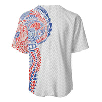 Hawaiian Traditional Tattoos Baseball Jersey Kakau Tribal Tropical Plant Motif Hawaii Flag Color Inspired LT03 - Polynesian Pride