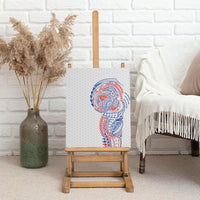 Hawaiian Traditional Tattoos Canvas Wall Art Kakau Tribal Tropical Plant Motif Hawaii Flag Color Inspired LT03 - Polynesian Pride