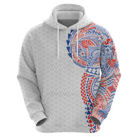 Hawaiian Traditional Tattoos Hoodie Kakau Tribal Tropical Plant Motif Hawaii Flag Color Inspired LT03 - Polynesian Pride