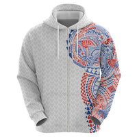 Hawaiian Traditional Tattoos Hoodie Kakau Tribal Tropical Plant Motif Hawaii Flag Color Inspired LT03 - Polynesian Pride