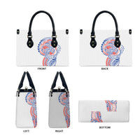 Hawaiian Traditional Tattoos Leather Bag Kakau Tribal Tropical Plant Motif Hawaii Flag Color Inspired LT03 - Polynesian Pride