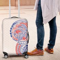 Hawaiian Traditional Tattoos Luggage Cover Kakau Tribal Tropical Plant Motif Hawaii Flag Color Inspired LT03 Multicolor - Polynesian Pride