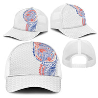 Hawaiian Traditional Tattoos Mesh Trucker Cap Kakau Tribal Tropical Plants Motif Hawaii Flag Color Inspired LT03 - Polynesian Pride